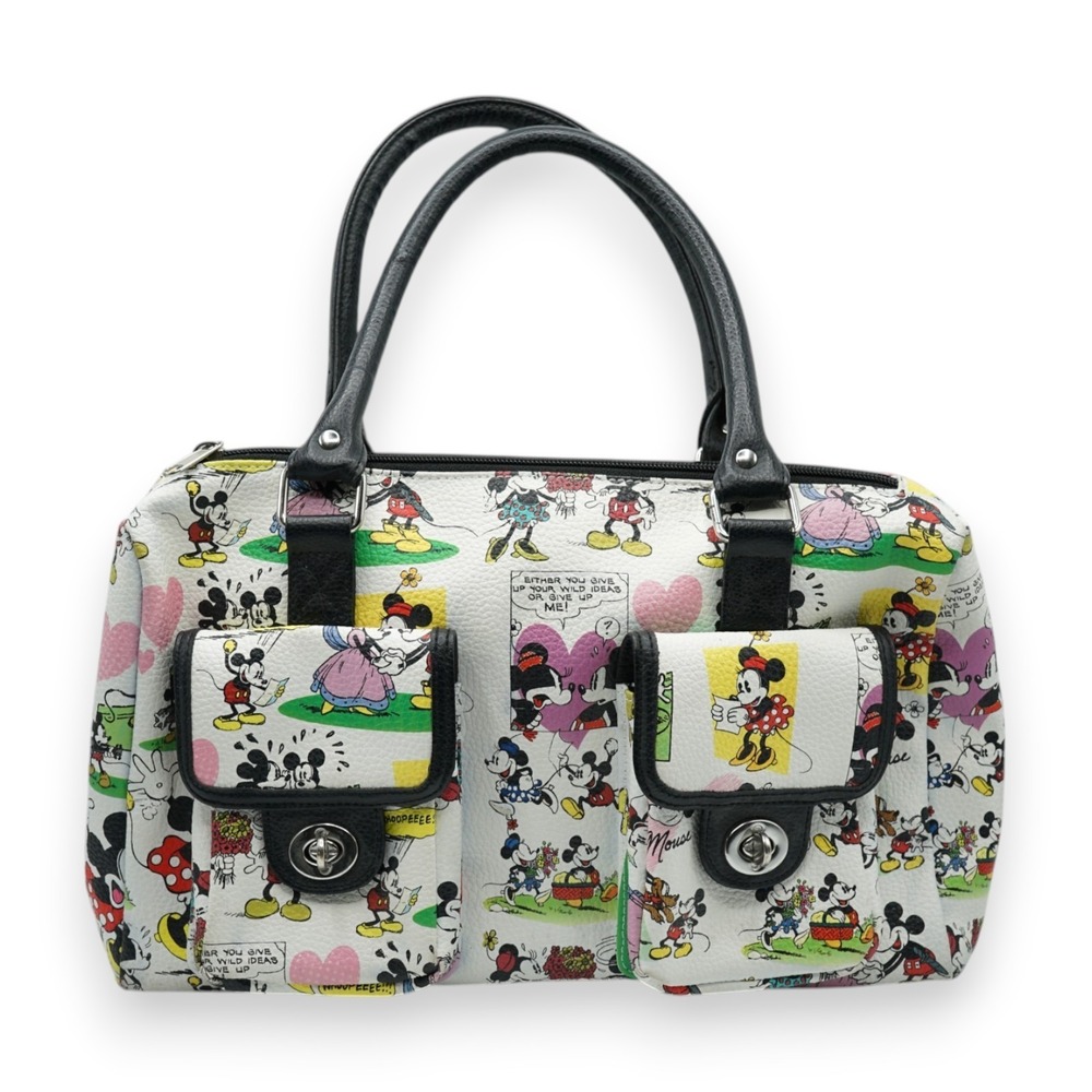 Disney World Parks Minnie & Mickey Mouse Cartoon Sketch Comic Handbag Satchel